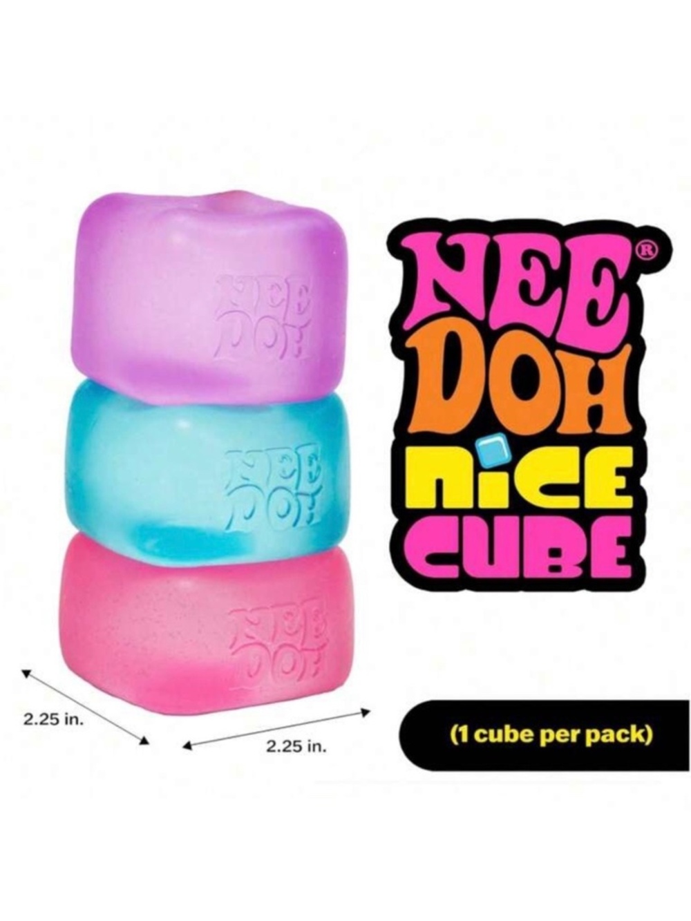 PURPLE Schylling NeeDoh Nice Cube Sensory Fidget Squish Toy Blue 2.25" Authentic - Picture 3 of 5